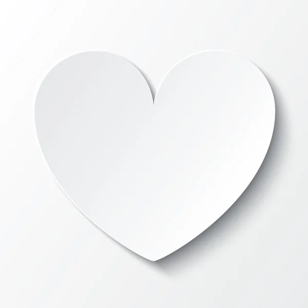 Papier hart Valentijnsdag kaart op wit. — Stockfoto