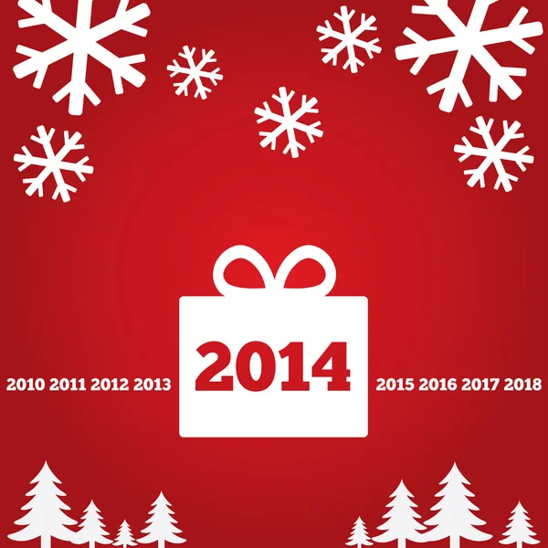 New Year greetings card with flat icons, 2014 — Stock Photo, Image