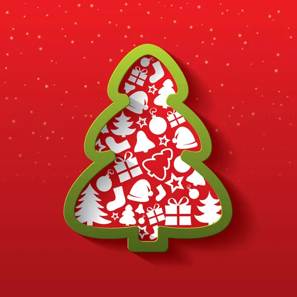 Weihnachtsbaum der flachen Ikonen. Neues Jahr. — Stockfoto