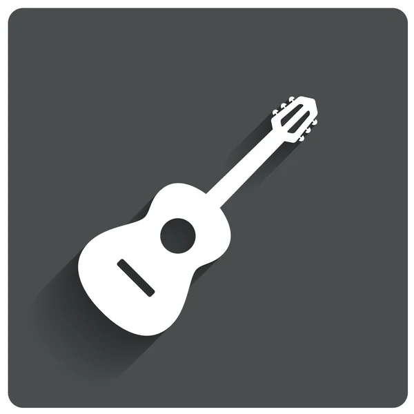 アコースティック ギターのアイコン。ライブ ミュージックのシンボルです。フラット アイコン — ストック写真