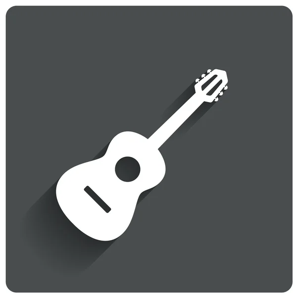 Icono de guitarra acústica. Símbolo musical en vivo. Icono plano — Foto de Stock