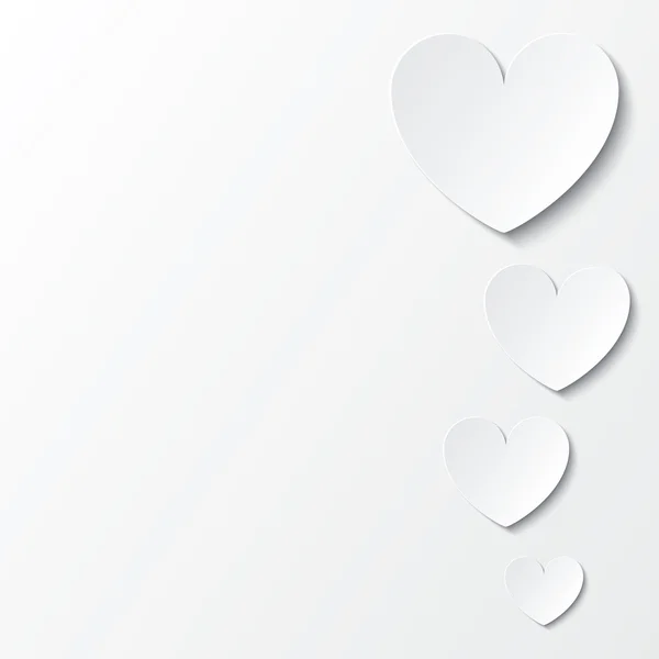 Paper hearts Valentines day card on white. — Stock Photo, Image