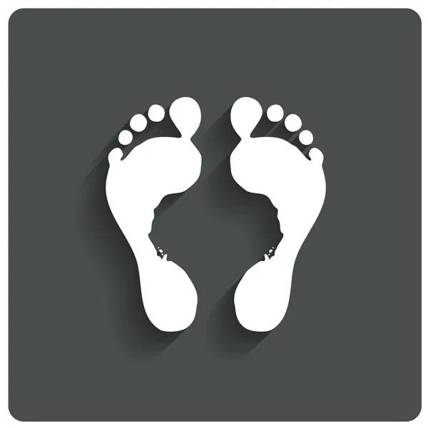 Voetafdrukken etiket. menselijke voetafdruk pictogram. Barefoot. — Stockvector