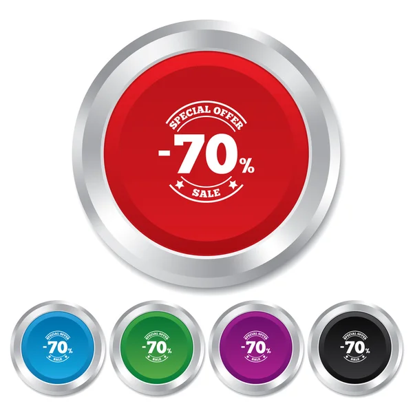 70 percent discount sign icon. Sale symbol. — Stock Vector