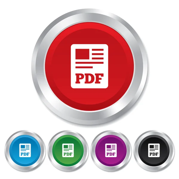 Pdf ファイルのドキュメント アイコン。ダウンロード pdf ボタン. — ストックベクタ