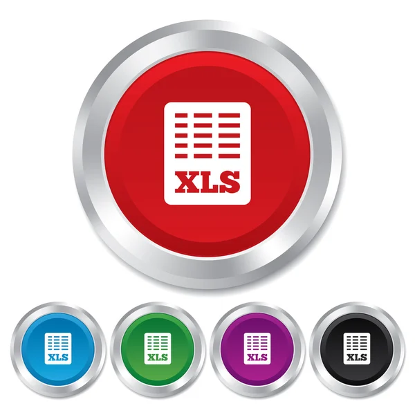 Excel-bestand documentpictogram. Download xls knop. — Stockvector