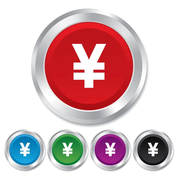Ícone de sinal de iene. Símbolo da moeda JPY . — Vetor de Stock