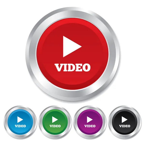 Play video sign icon. Player navigation symbol. — Stock Vector