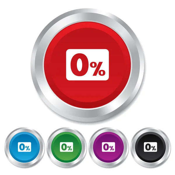 Zero percent sign icon. Zero credit symbol. — Stock Vector