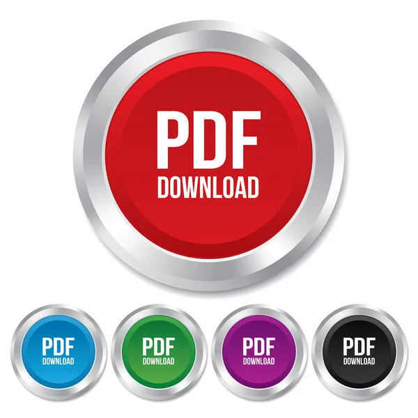 Ícone de download PDF. Carregar botão de arquivo . — Vetor de Stock
