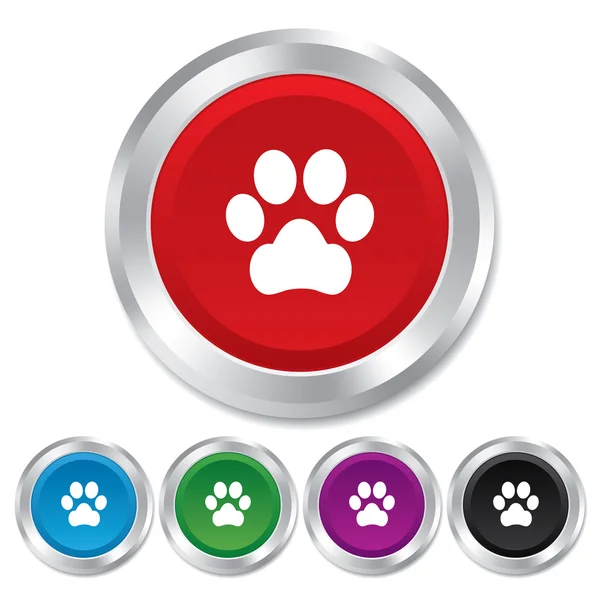 Signo de pata de perro icono. Mascotas símbolo . — Vector de stock
