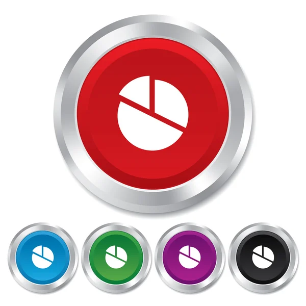 Pie chart graph sign icon. Diagram button. — Stock Vector
