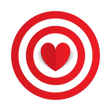 Kırmızı kağıt kalp Merkezi Dart hedef amaç