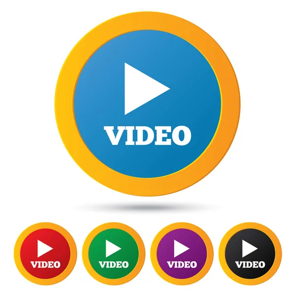 Play video buttons. Player navigation. Vector. — Stock Vector