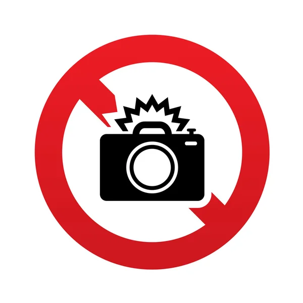 Pas d'icône de signe Appareil photo. Photo symbole flash . — Image vectorielle