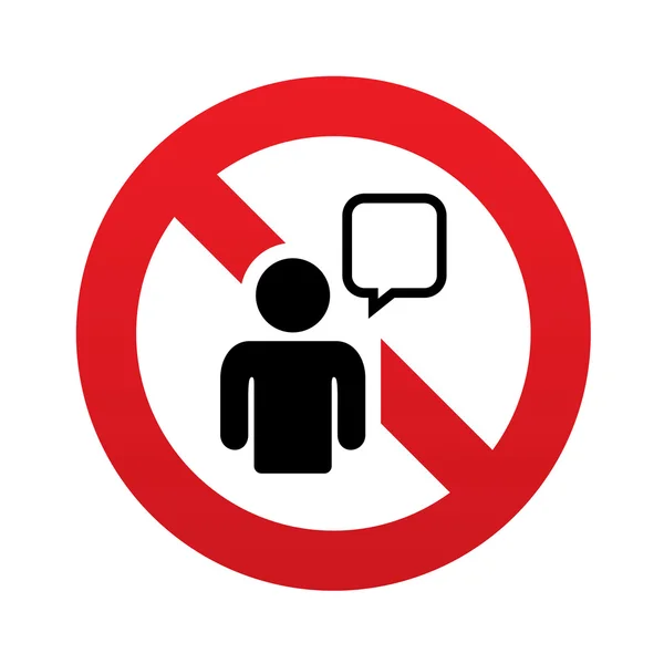 Geen chat teken pictogram. toespraak bubble symbool. — Stockvector