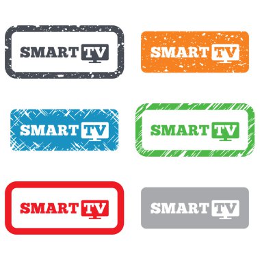 geniş ekran akıllı tv işareti simgesi. televizyon seti.