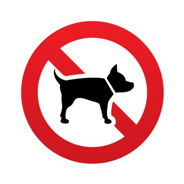 hiçbir köpek işareti simgesi. Evcil hayvan sembolü. yasak işareti