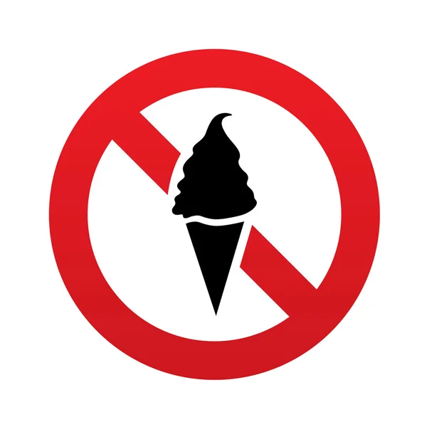 Pas de crème glacée dans l'icône de signe de cône de gaufre. Symbole alimentaire — Photo