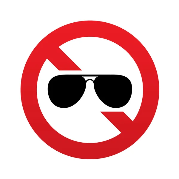 No Aviator sunglasses sign. Pilot glasses button — Stock Photo, Image