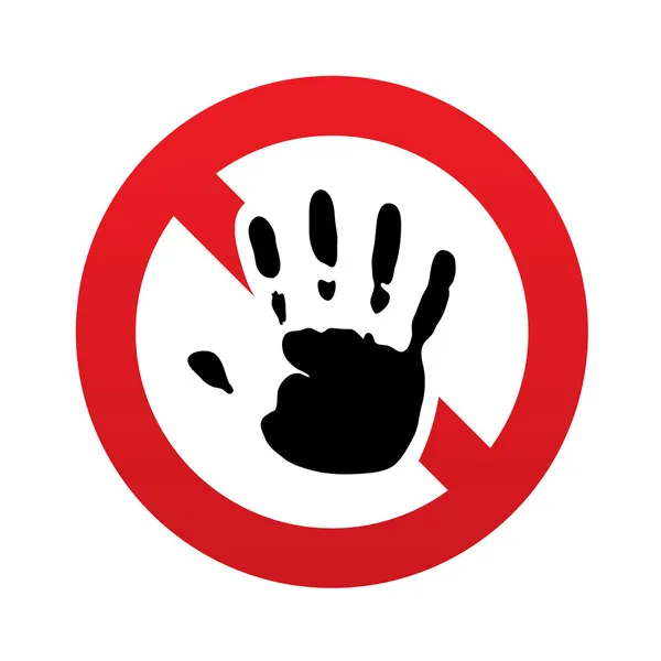 Nincs kéz nyomtatási jel ikon. Stop-szimbólum. — Stock Fotó