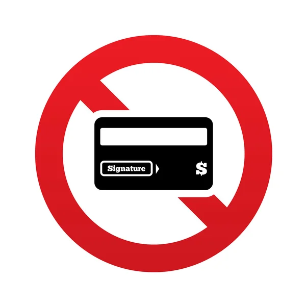 No Credit card sign icon. Debit card symbol. — Stock Photo, Image