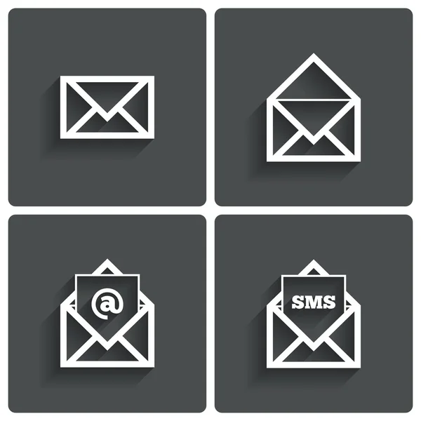 Ikony poczty. wiadomości sms symbolem. na znak. list. — Zdjęcie stockowe