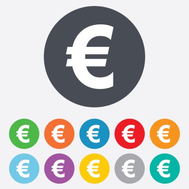 Euro işareti simgesi. EUR para birimi simgesi.