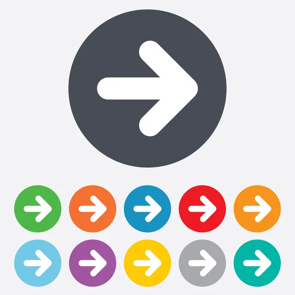 Pijlpictogram-teken. knop Volgende. navigatie symbool — Stockvector