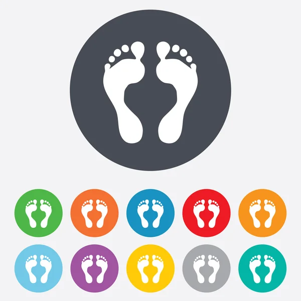Human footprint sign icon. Barefoot symbol. — Stock Vector