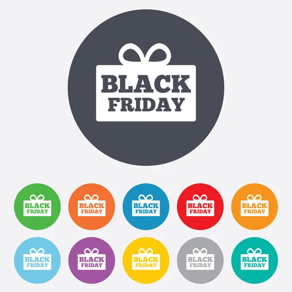 Black friday gift sign icon. Sale symbol. — Stock Vector