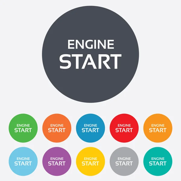 Start engine sign icon. Power button. — Stock Vector