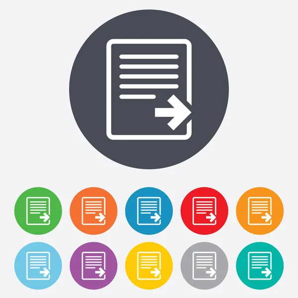 Pictogram exporteren bestand. bestand document symbool. — Stockvector