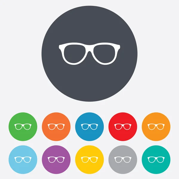 Retro szemüveg aláírás ikonra. szemüveg keret szimbólum. — Stock Vector