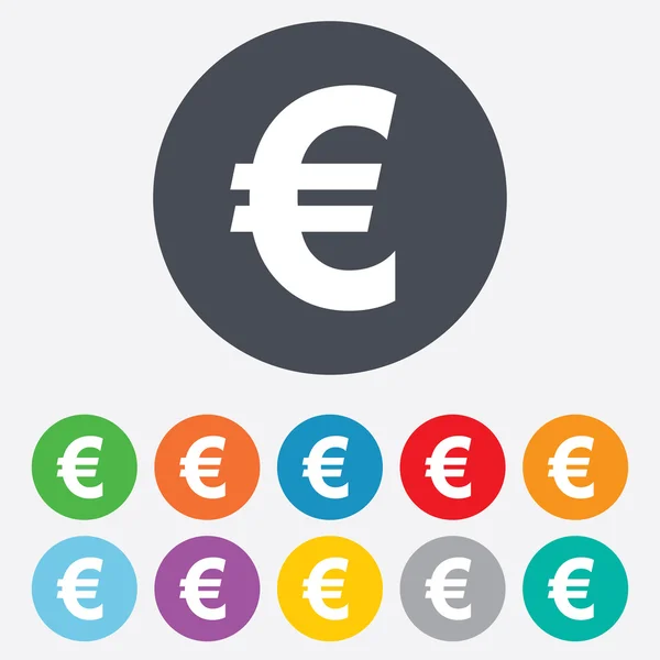 Euro işareti simgesi. EUR para birimi simgesi. — Stok Vektör