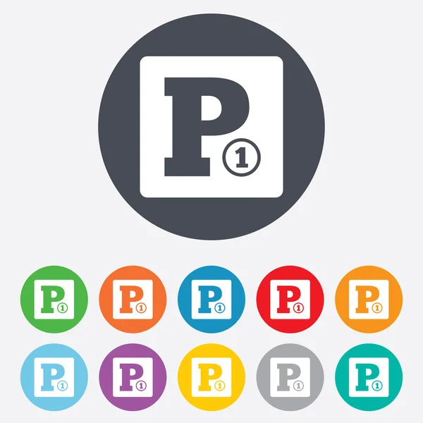 Ikona znak płatnego parkowania. symbol parking samochodowy. — Wektor stockowy