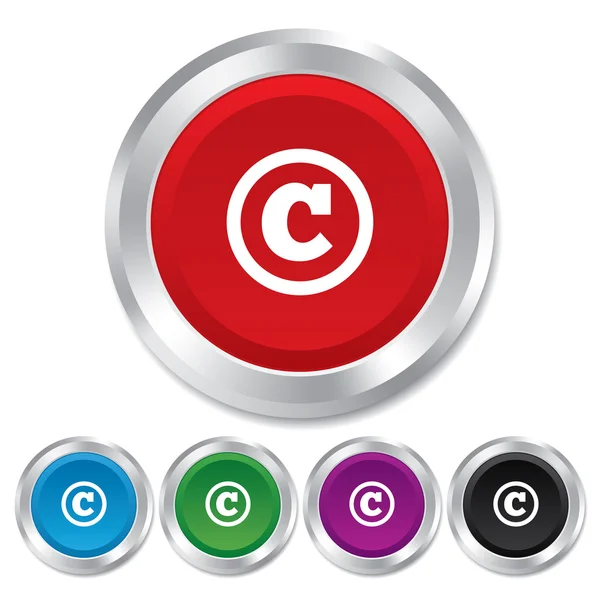 Icono del signo de copyright. Botón Copyright . — Foto de Stock