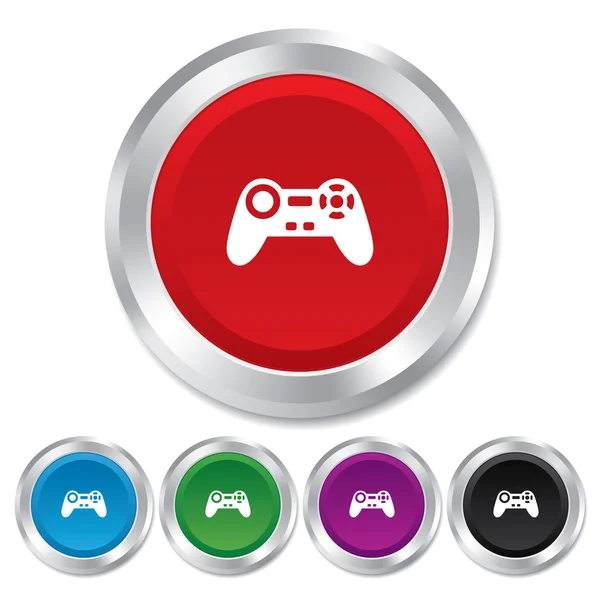 Joystick aláírás ikonra. videojáték-szimbólum. — Stock Fotó