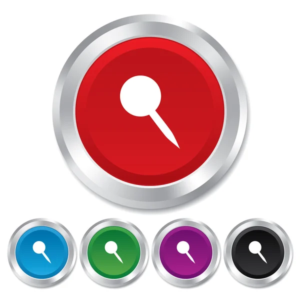 Icono de signo de empuje. Botón Pin . — Foto de Stock