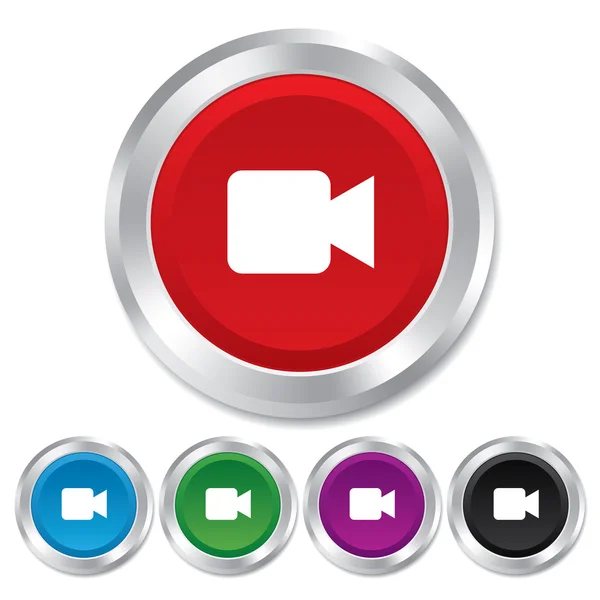 Video camera teken pictogram. video inhoud knop. — Stockfoto