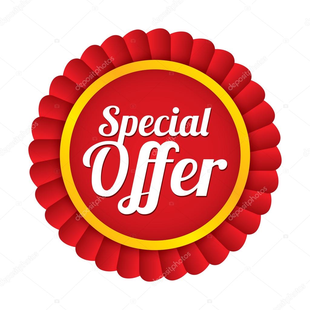 Special offer label. Red sale sticker. Price tag. Stock Photo by