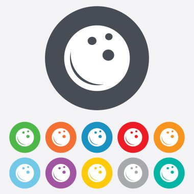 Bowling topu işareti simgesi. kase sembolü.