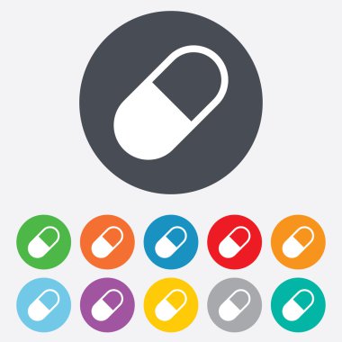 Medical pill sign icon. Drugs symbol.