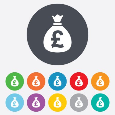 para çantası işareti simgesi. pound gbp para birimi.