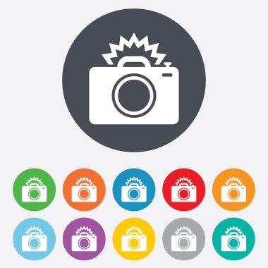 fotoğraf kamera işareti simgesi. Fotoğraf flash sembol.