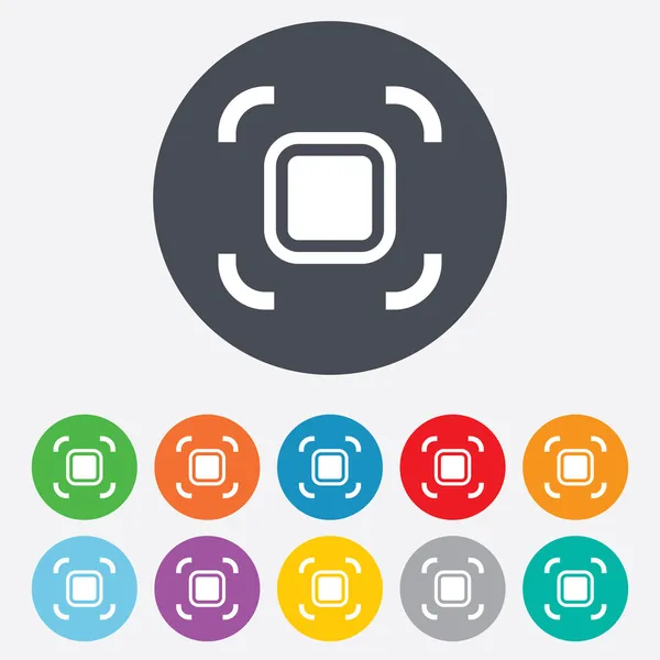 Icono de signo de zona de enfoque automático. Configuración de la cámara fotográfica . — Vector de stock