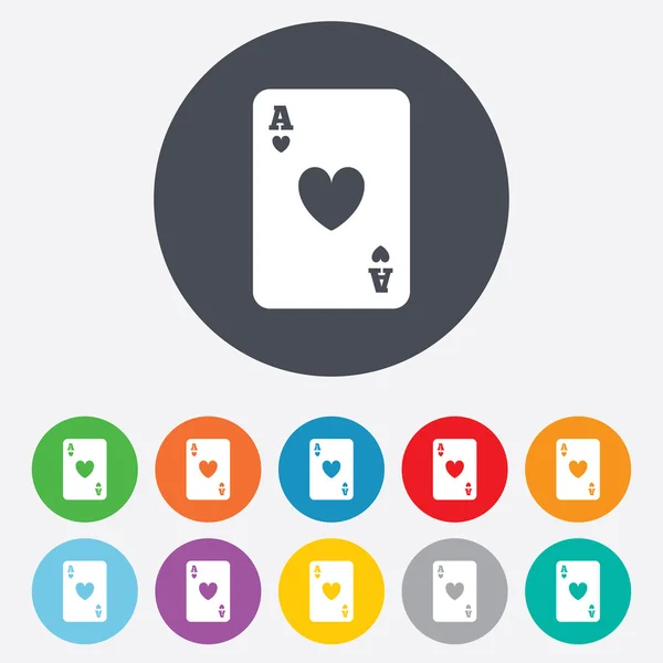 Icono de signo de casino. Símbolo de carta — Vector de stock