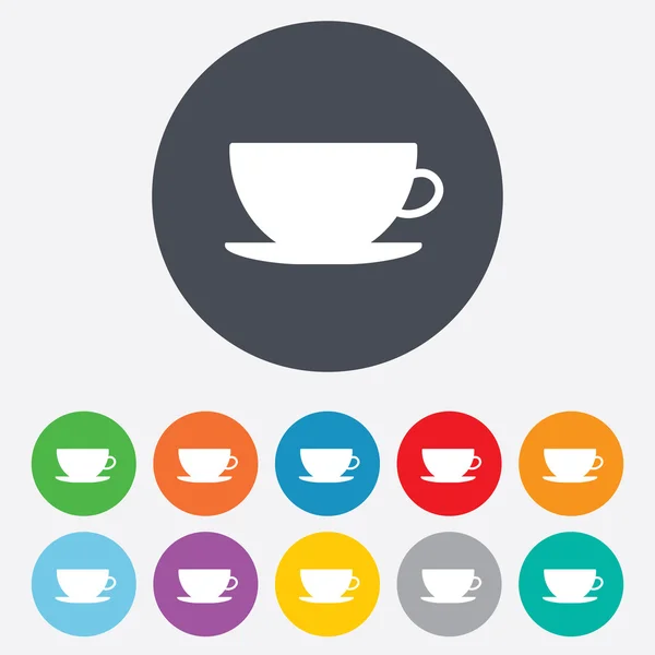 Kaffeetasse Zeichen Symbol vorhanden. Kaffeetaste. — Stockvektor