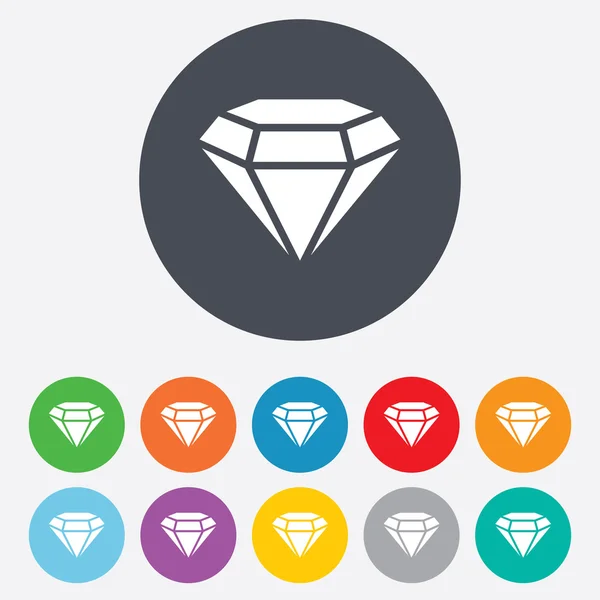 Diamond sign icon. Jewelry symbol. Gem stone. — Stock Vector