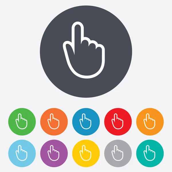 Icono de signo del cursor de mano. Mano puntero símbolo . — Vector de stock